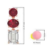 Three-Stone Dangle Earrings