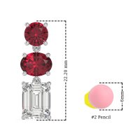 Three-Stone Dangle Earrings