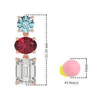 Three-Stone Dangle Earrings