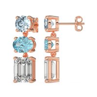 Three-Stone Dangle Earrings