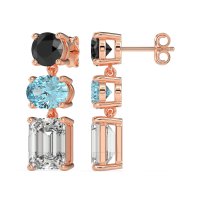 Three-Stone Dangle Earrings