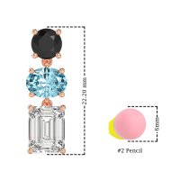 Three-Stone Dangle Earrings