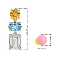 Three-Stone Dangle Earrings