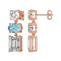 Three-Stone Dangle Earrings