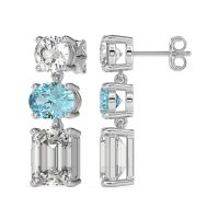 Three-Stone Dangle Earrings