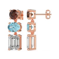 Three-Stone Dangle Earrings