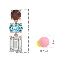 Three-Stone Dangle Earrings
