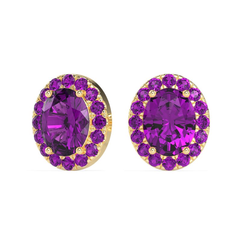 Classic Oval Halo Stud Earrings