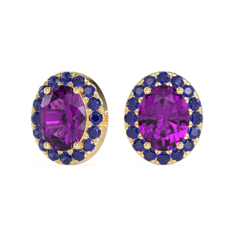 Classic Oval Halo Stud Earrings