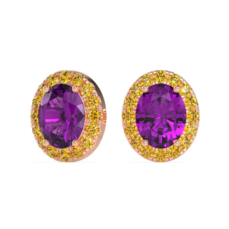 Classic Oval Halo Stud Earrings