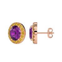 Classic Oval Halo Stud Earrings