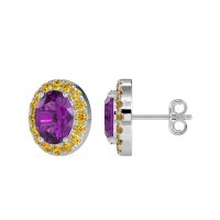 Classic Oval Halo Stud Earrings
