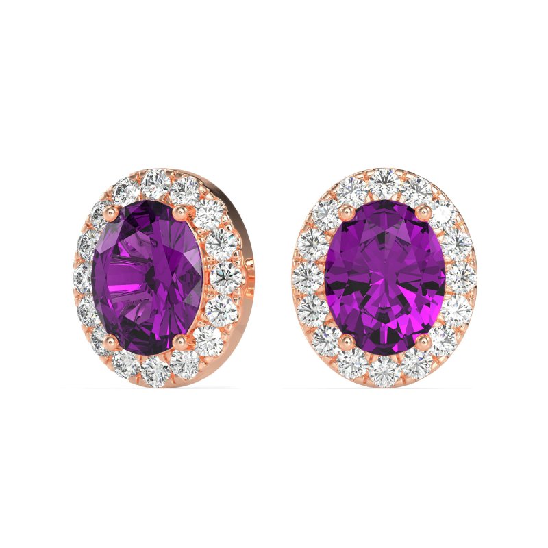 Classic Oval Halo Stud Earrings