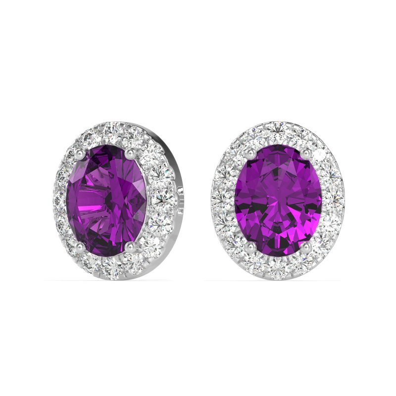 Classic Oval Halo Stud Earrings