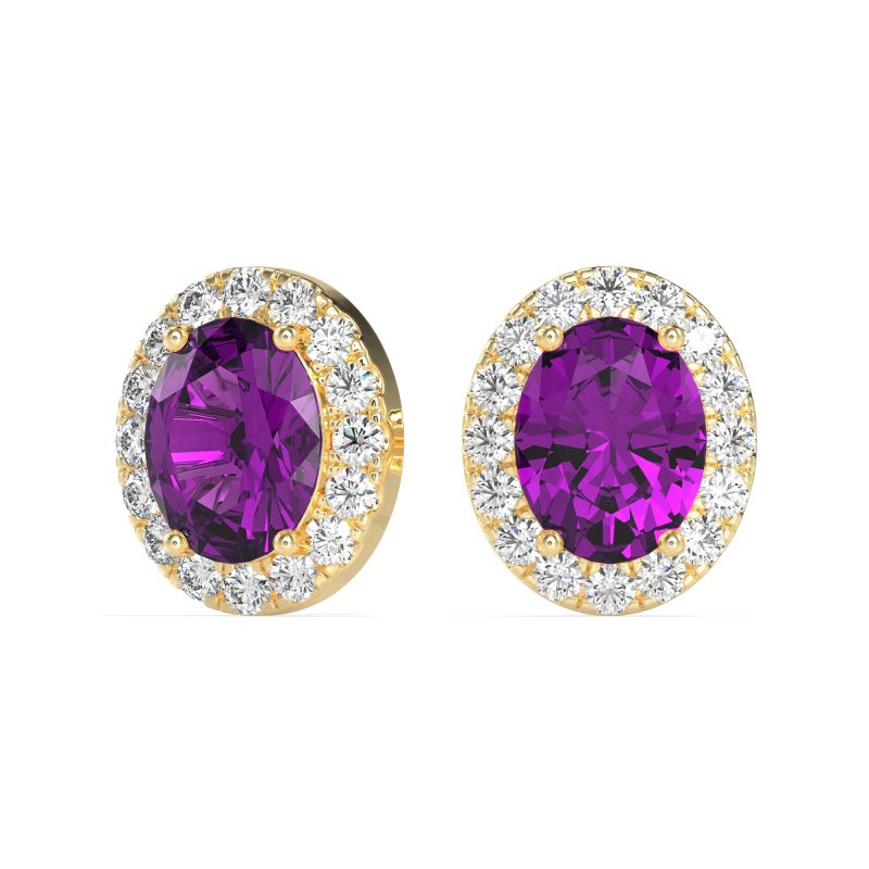 Classic Oval Halo Stud Earrings