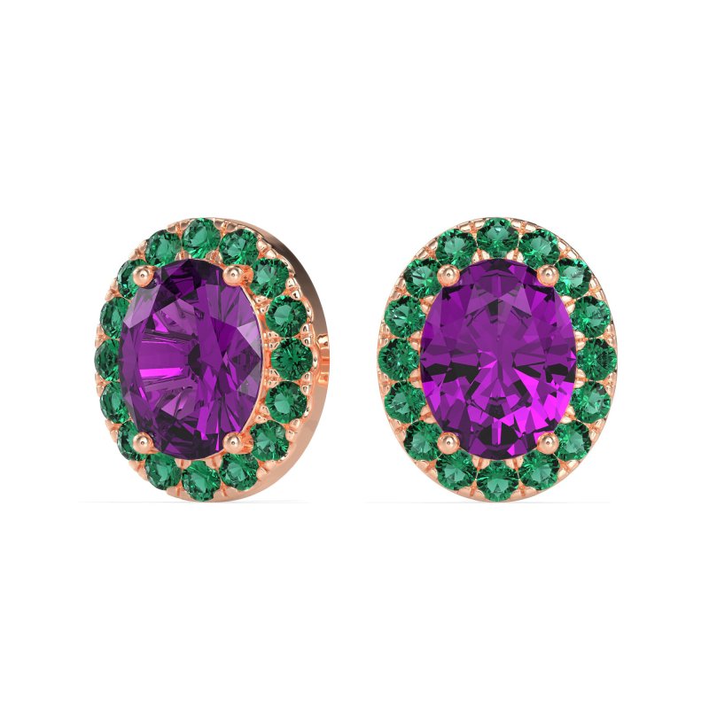 Classic Oval Halo Stud Earrings