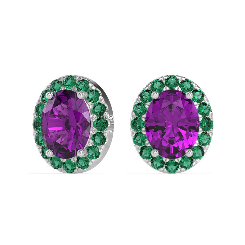 Classic Oval Halo Stud Earrings