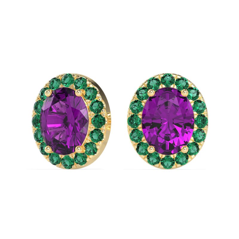 Classic Oval Halo Stud Earrings