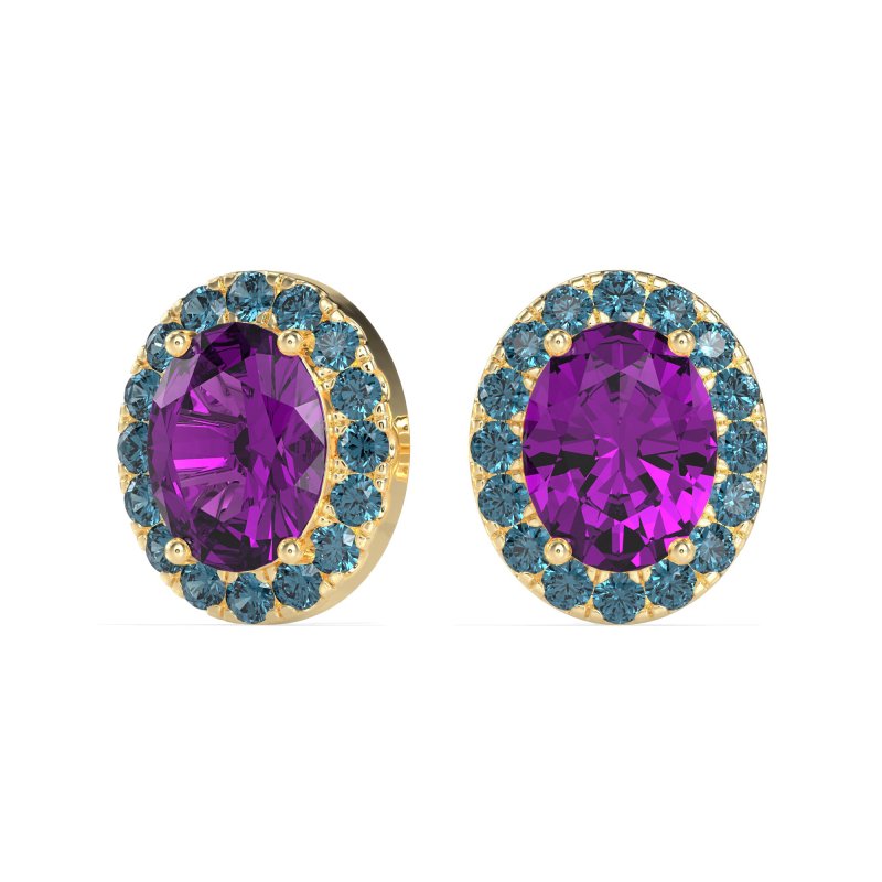 Classic Oval Halo Stud Earrings