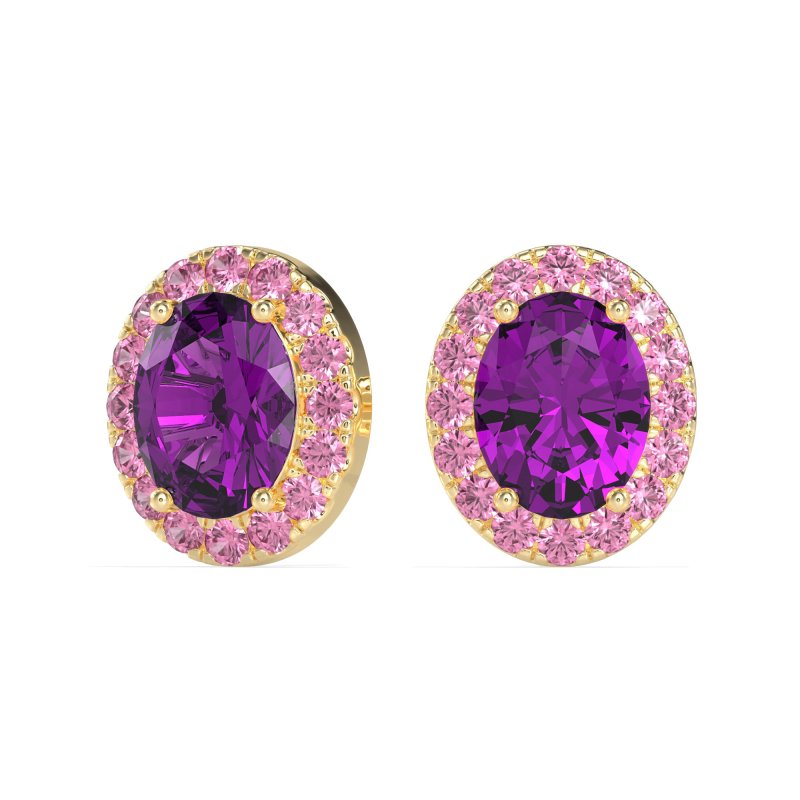 Classic Oval Halo Stud Earrings