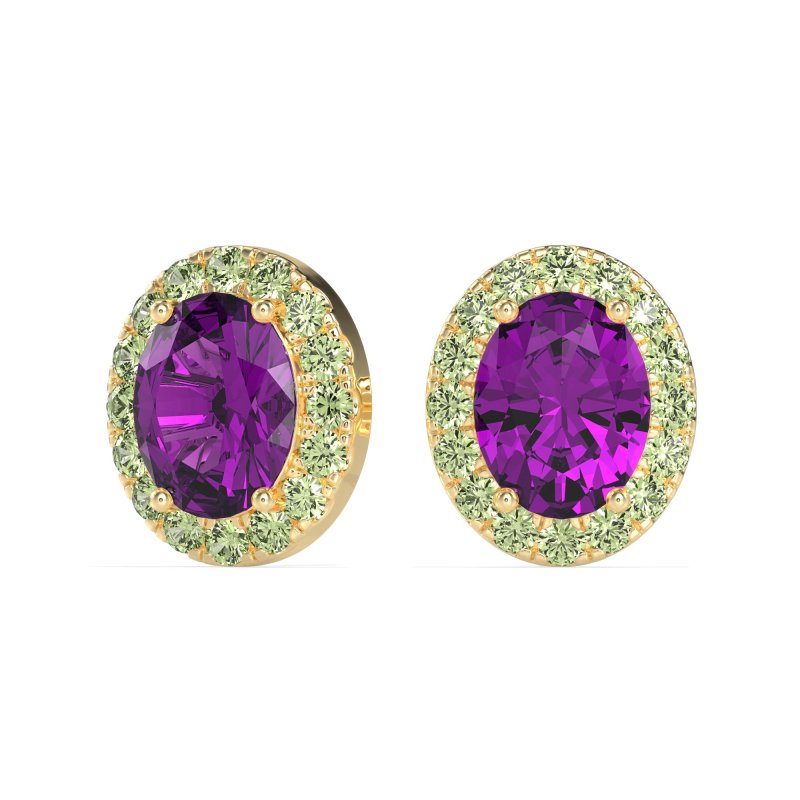 Classic Oval Halo Stud Earrings