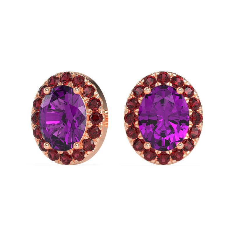 Classic Oval Halo Stud Earrings