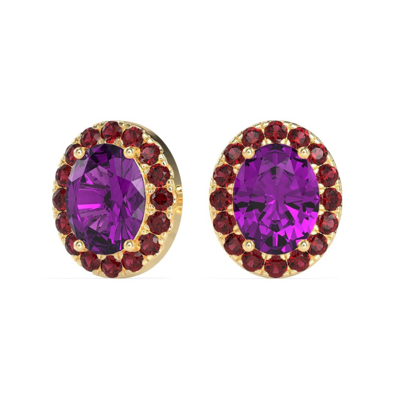 Classic Oval Halo Stud Earrings