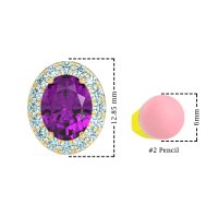 Classic Oval Halo Stud Earrings
