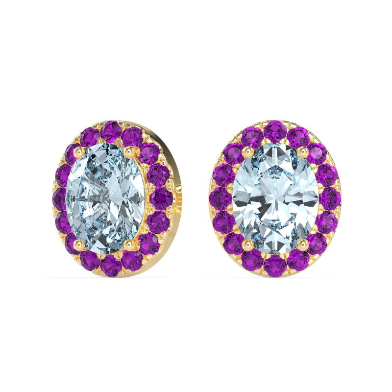 Classic Oval Halo Stud Earrings