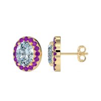 Classic Oval Halo Stud Earrings