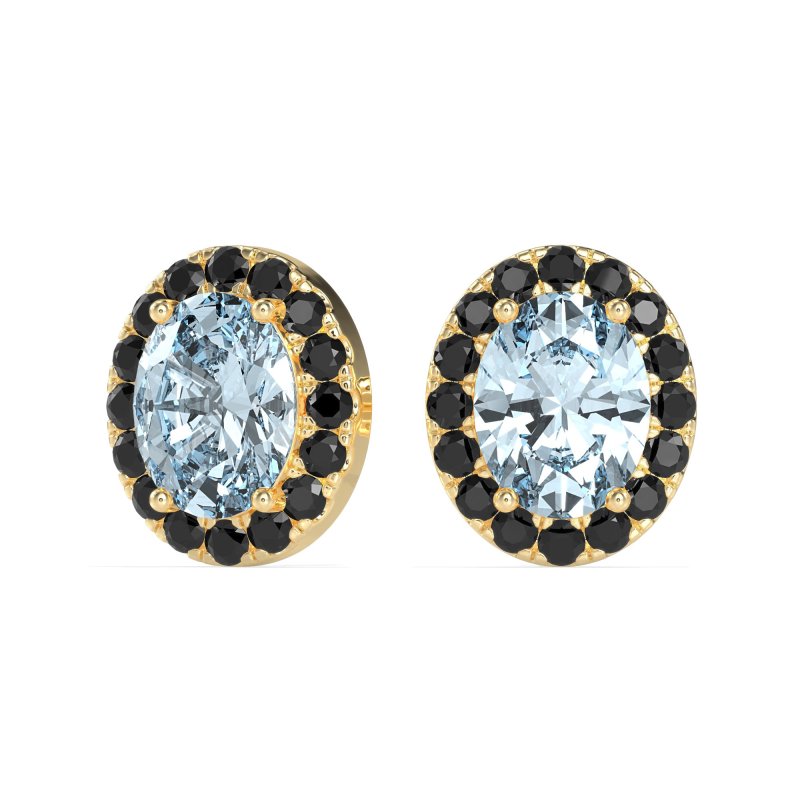 Classic Oval Halo Stud Earrings