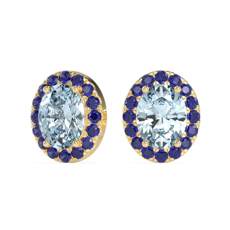 Classic Oval Halo Stud Earrings