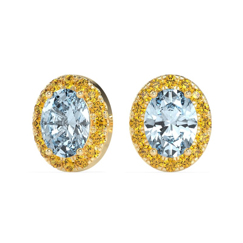 Classic Oval Halo Stud Earrings