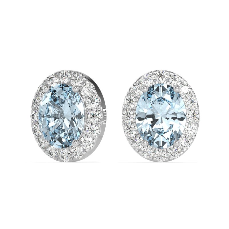 Classic Oval Halo Stud Earrings