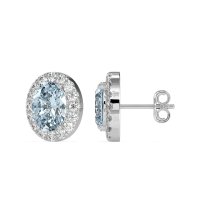Classic Oval Halo Stud Earrings