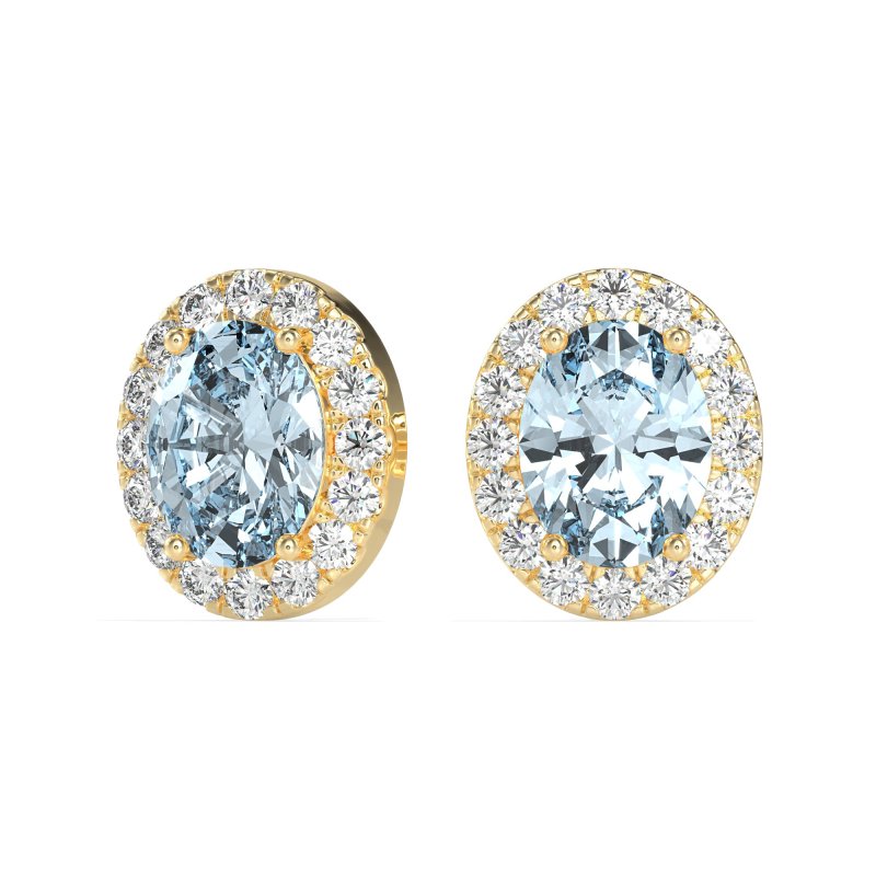 Classic Oval Halo Stud Earrings