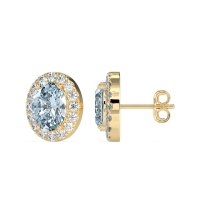 Classic Oval Halo Stud Earrings
