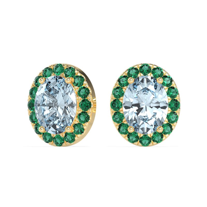 Classic Oval Halo Stud Earrings