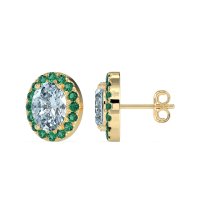 Classic Oval Halo Stud Earrings