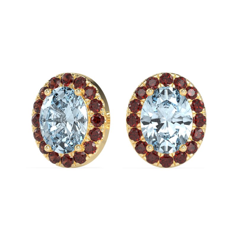 Classic Oval Halo Stud Earrings
