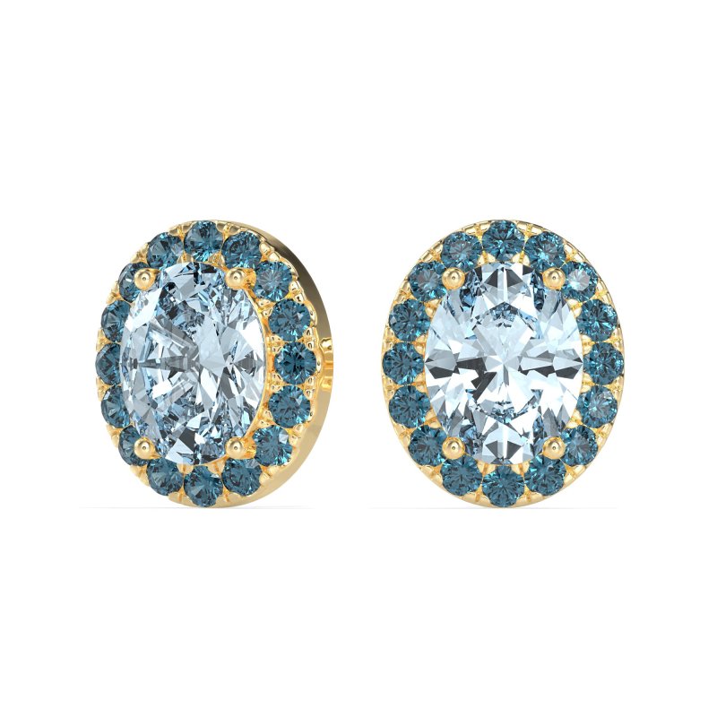 Classic Oval Halo Stud Earrings