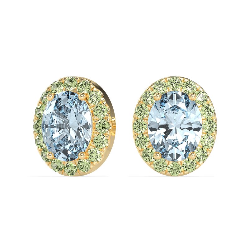 Classic Oval Halo Stud Earrings