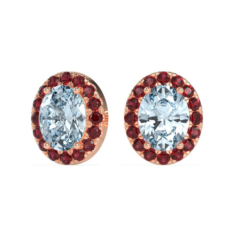 Classic Oval Halo Stud Earrings