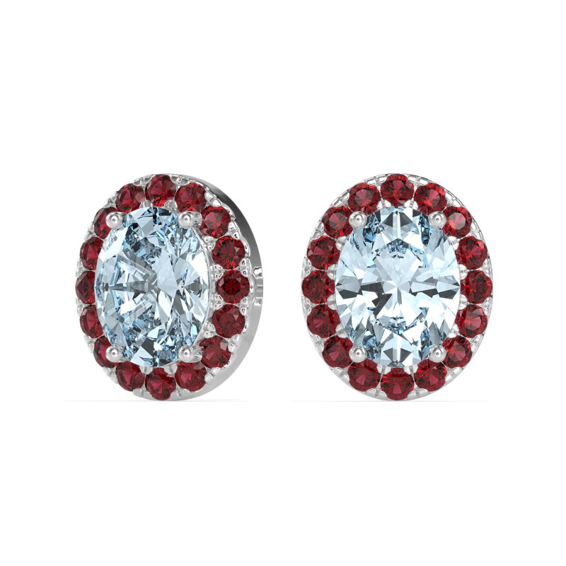 Classic Oval Halo Stud Earrings