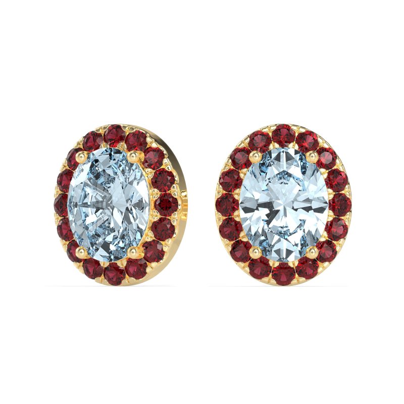 Classic Oval Halo Stud Earrings