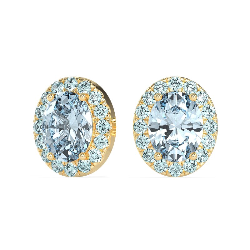 Classic Oval Halo Stud Earrings