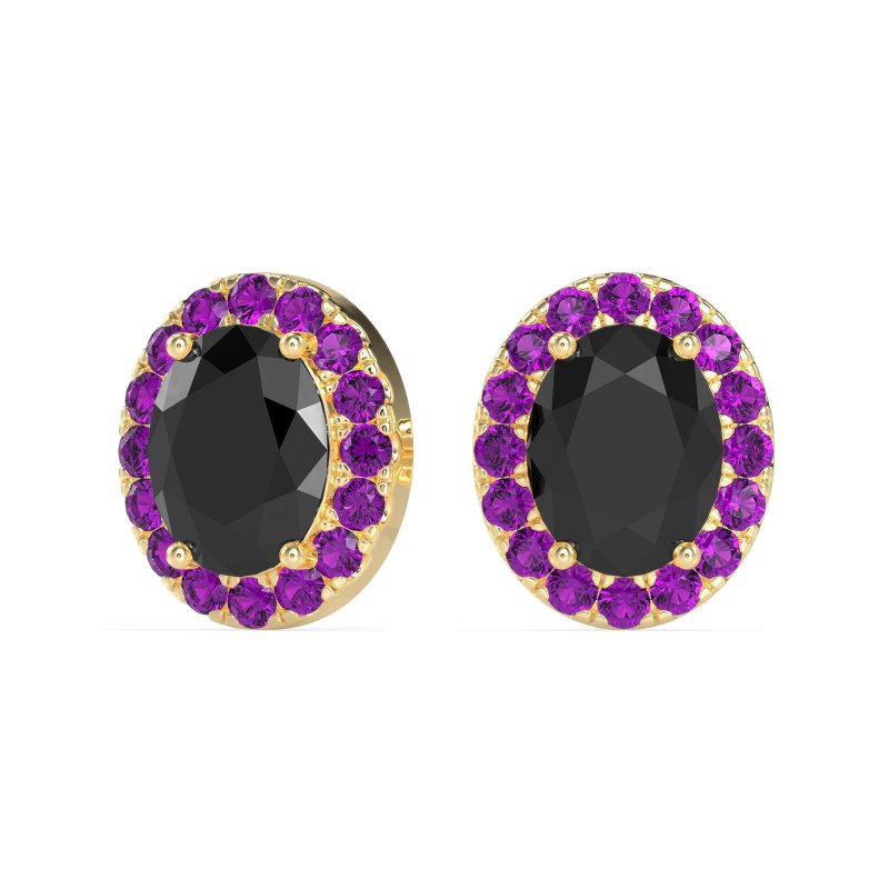 Classic Oval Halo Stud Earrings