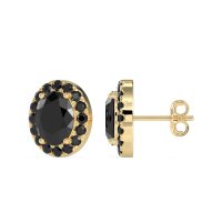 Classic Oval Halo Stud Earrings