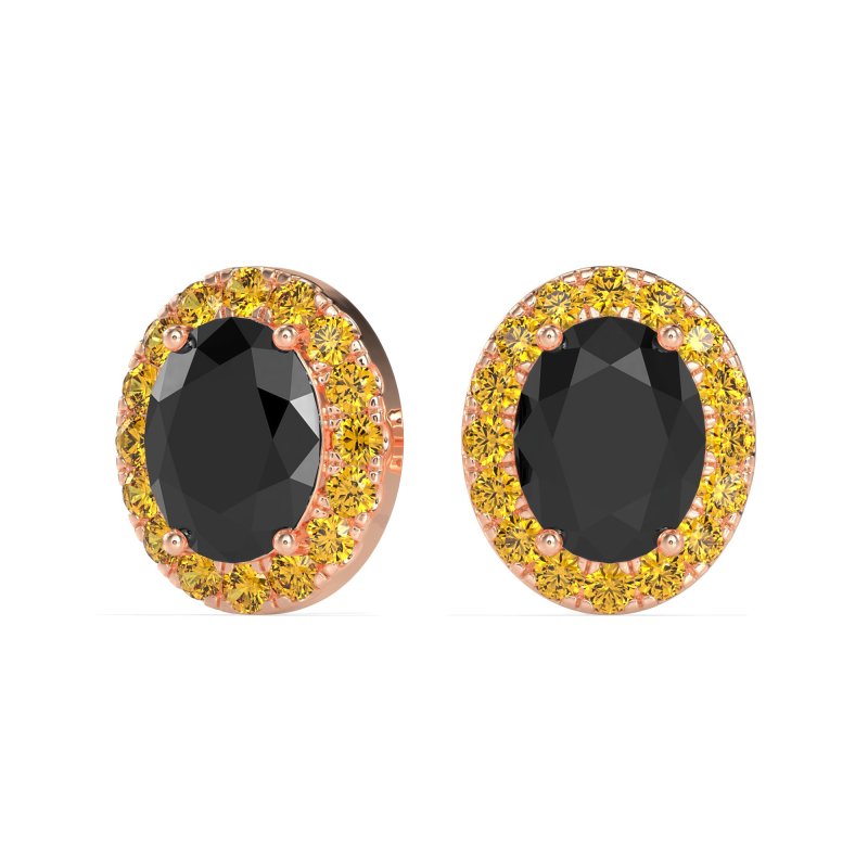Classic Oval Halo Stud Earrings