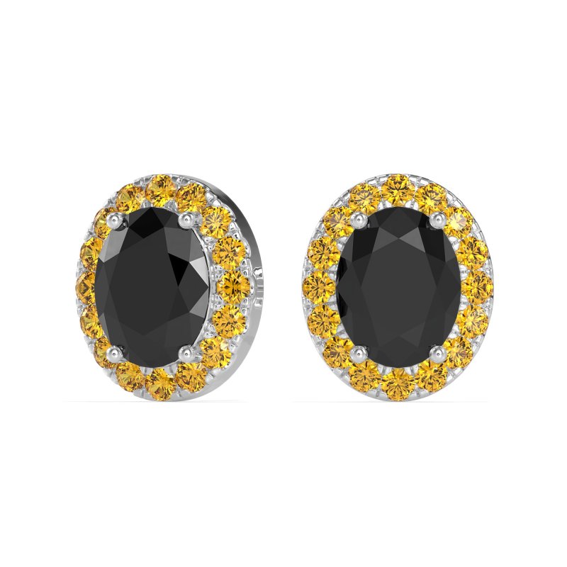 Classic Oval Halo Stud Earrings